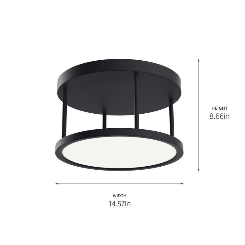Kichler 84319MBK LED Semi Flush Mount, Matte Black (4)