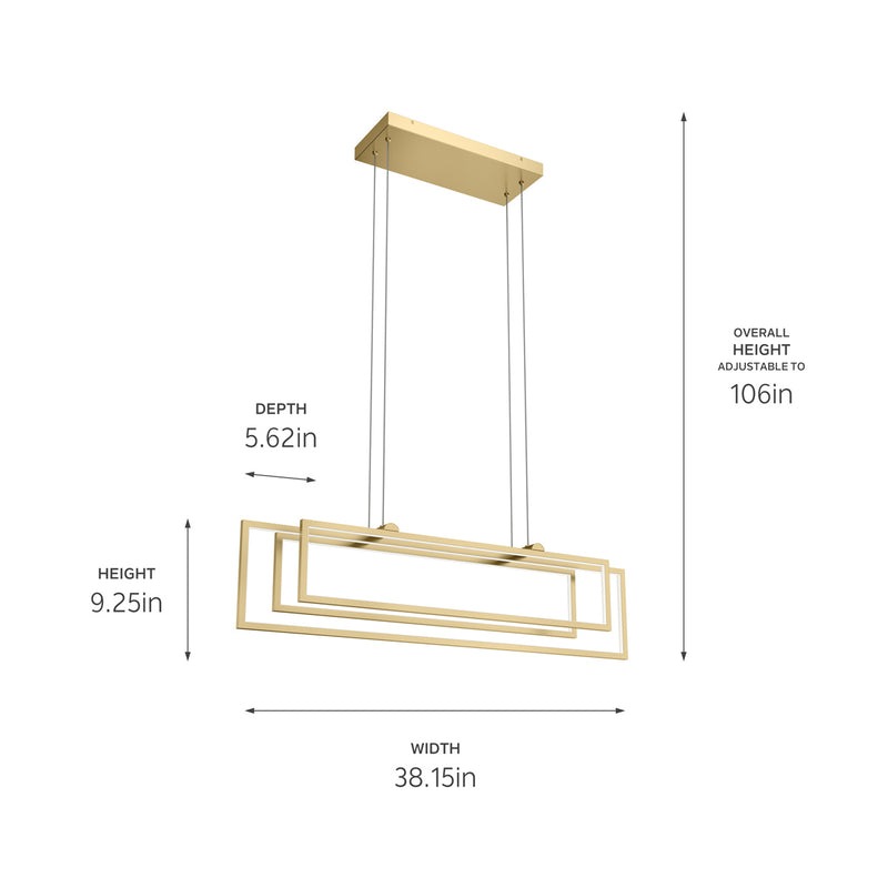 Kichler 84322CG LED Linear Chandelier, Champagne Gold (6)