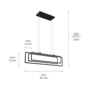 Kichler 84322MBK LED Linear Chandelier, Matte Black (6)