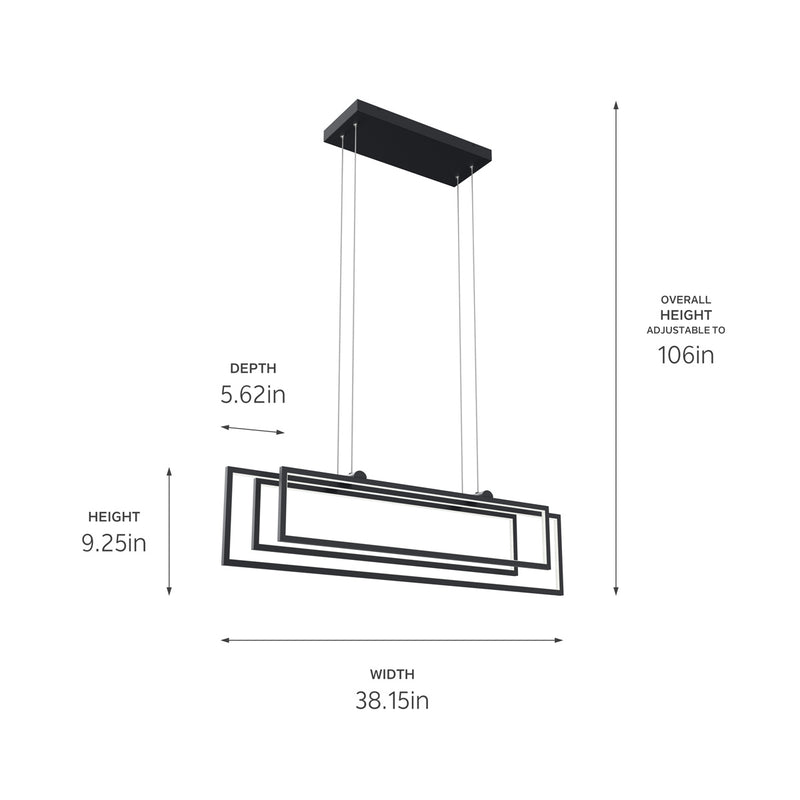 Kichler 84322MBK LED Linear Chandelier, Matte Black (6)