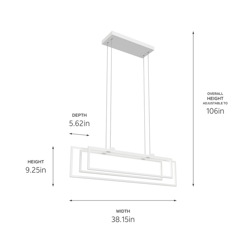 Kichler 84322WH LED Linear Chandelier, White (6)