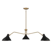 Shoppers Lighting SH7019MBKNB Violet Three Light Pendant, Matte Black with Natural Brass Alternate Image 2.jpg