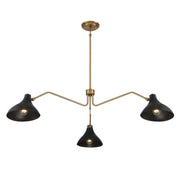 Shoppers Lighting SH7019MBKNB Violet Three Light Pendant, Matte Black with Natural Brass Alternate Image 3.jpg
