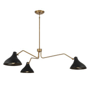 Shoppers Lighting SH7019MBKNB Violet Three Light Pendant, Matte Black with Natural Brass Alternate Image 4.jpg