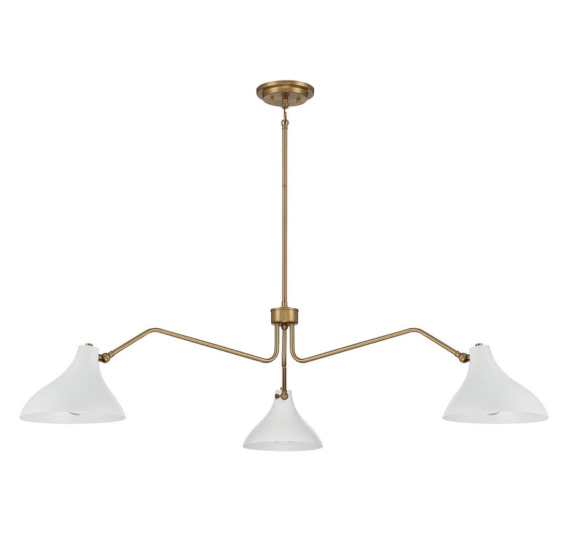 Shoppers Lighting SH7019WHNB Violet Three Light Pendant, White with Natural Brass Alternate Image.jpg