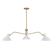 Shoppers Lighting SH7019WHNB Violet Three Light Pendant, White with Natural Brass Alternate Image 2.jpg
