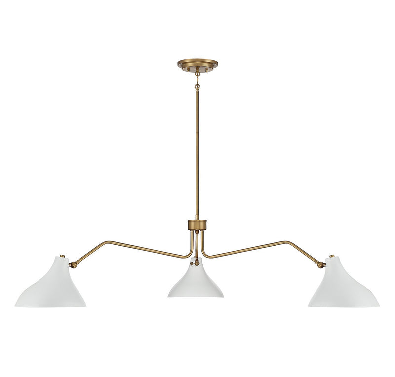 Shoppers Lighting SH7019WHNB Violet Three Light Pendant, White with Natural Brass Alternate Image 2.jpg
