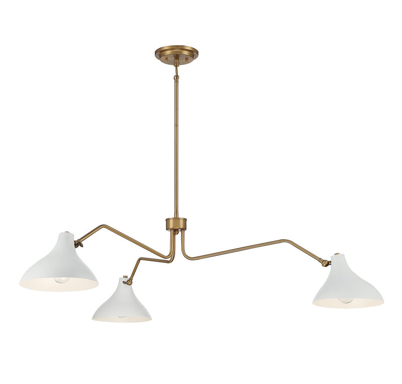 Shoppers Lighting SH7019WHNB Violet Three Light Pendant, White with Natural Brass Alternate Image 4.jpg