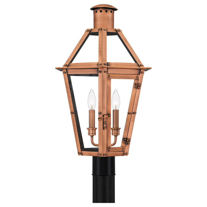 Quoizel BURD9015AC Burdett Three Light Outdoor Post Lantern, Aged Copper Alternate Image 2.jpg