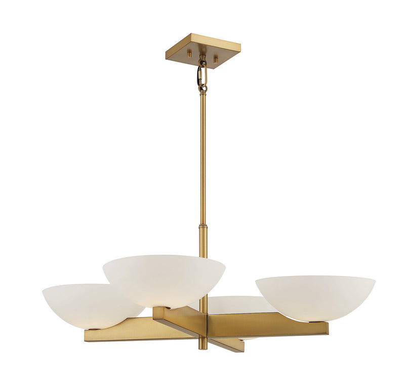 Savoy House 1-1613-4-322 Four Light Chandelier, Warm Brass (3)
