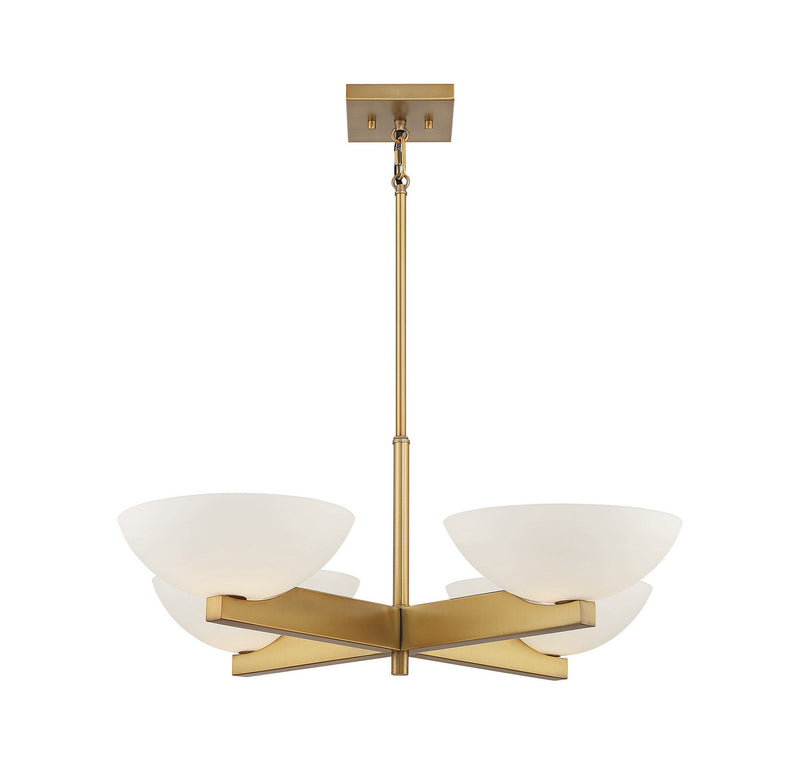 Savoy House 1-1613-4-322 Four Light Chandelier, Warm Brass (5)