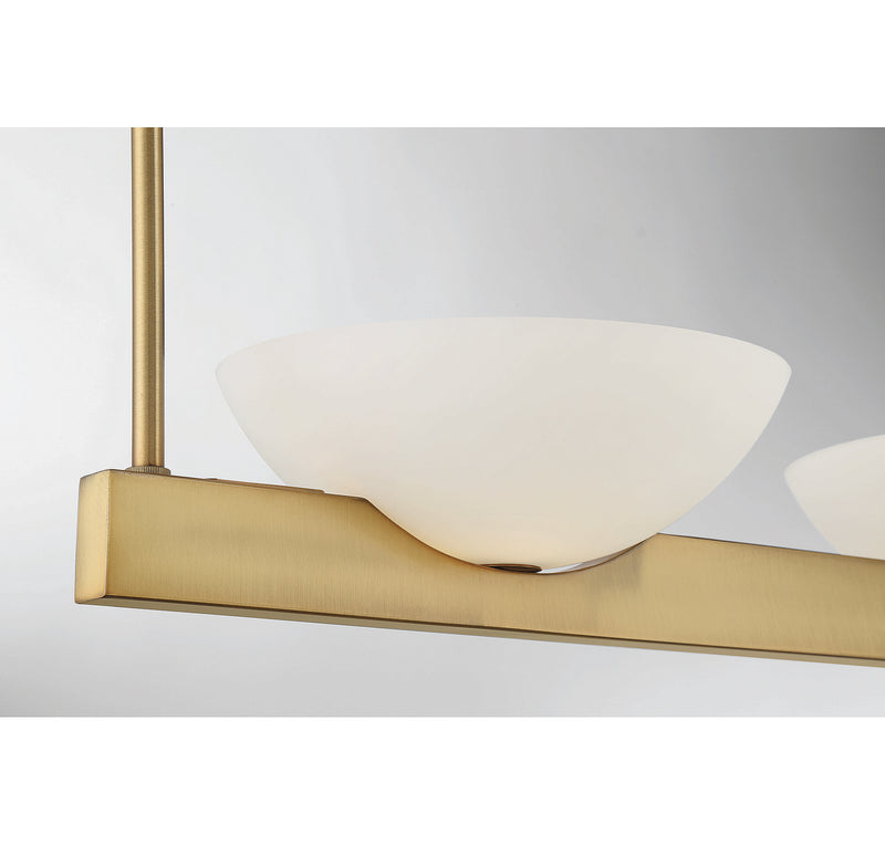 Savoy House 1-1614-3-322 Three Light Linear Chandelier, Warm Brass (6)