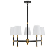 Savoy House 1-1630-5-143 Five Light Chandelier, Matte Black w/Warm Brass (2)