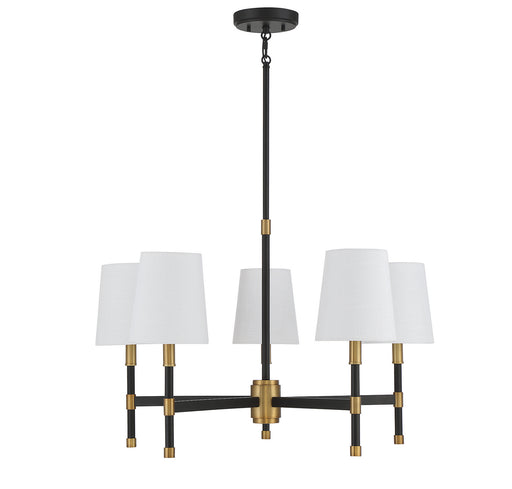 Savoy House 1-1630-5-143 Five Light Chandelier, Matte Black w/Warm Brass (2)