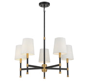 Savoy House 1-1630-5-143 Five Light Chandelier, Matte Black w/Warm Brass (3)