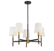 Savoy House 1-1630-5-143 Five Light Chandelier, Matte Black w/Warm Brass (5)