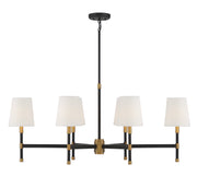 Savoy House 1-1631-6-143 Six Light Linear Chandelier, Matte Black w/Warm Brass (3)