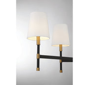 Savoy House 1-1631-6-143 Six Light Linear Chandelier, Matte Black w/Warm Brass (6)