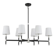 Savoy House 1-1631-6-173 Six Light Linear Chandelier, Matte Black w/Polished Nickel (2)