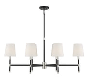 Savoy House 1-1631-6-173 Six Light Linear Chandelier, Matte Black w/Polished Nickel (3)