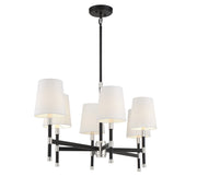 Savoy House 1-1631-6-173 Six Light Linear Chandelier, Matte Black w/Polished Nickel (5)