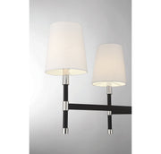 Savoy House 1-1631-6-173 Six Light Linear Chandelier, Matte Black w/Polished Nickel (6)