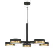 Savoy House 1-1635-5-143 LED Chandelier, Matte Black w/Warm Brass (2)