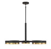 Savoy House 1-1635-5-143 LED Chandelier, Matte Black w/Warm Brass (3)