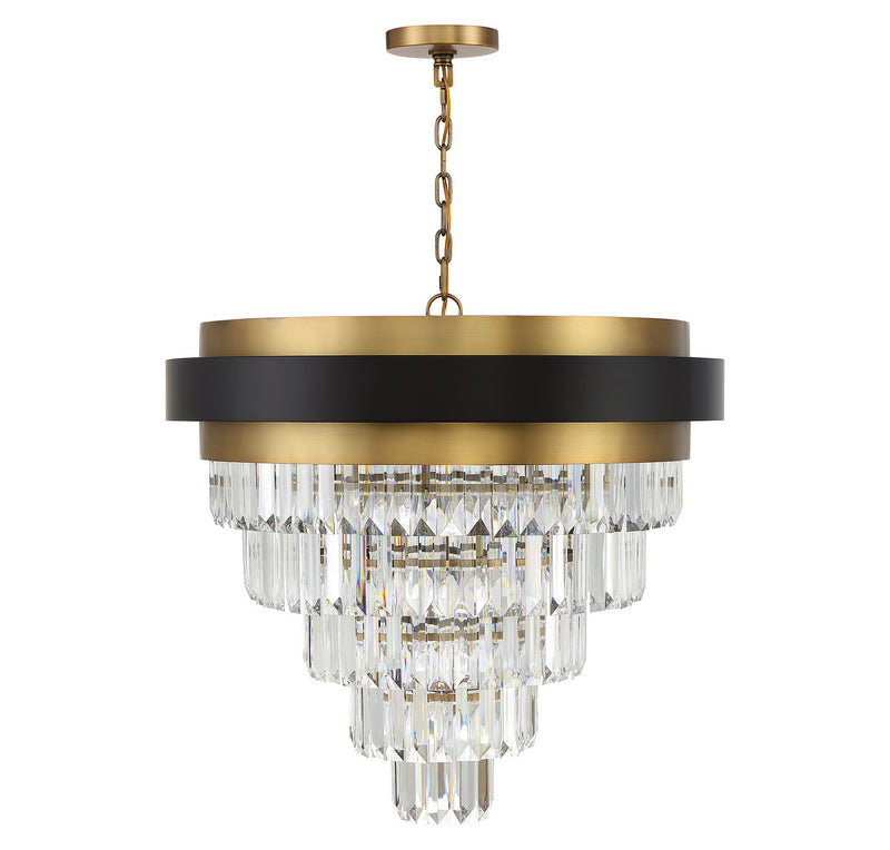 Savoy House 1-1668-9-143 Nine Light Chandelier, Matte Black w/Warm Brass (2)