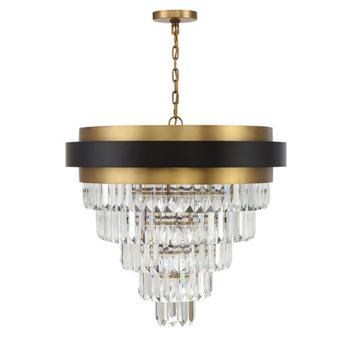 Savoy House 1-1668-9-143 Nine Light Chandelier, Matte Black w/Warm Brass (2)