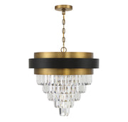 Savoy House 1-1669-4-143 Four Light Chandelier, Matte Black w/Warm Brass (2)