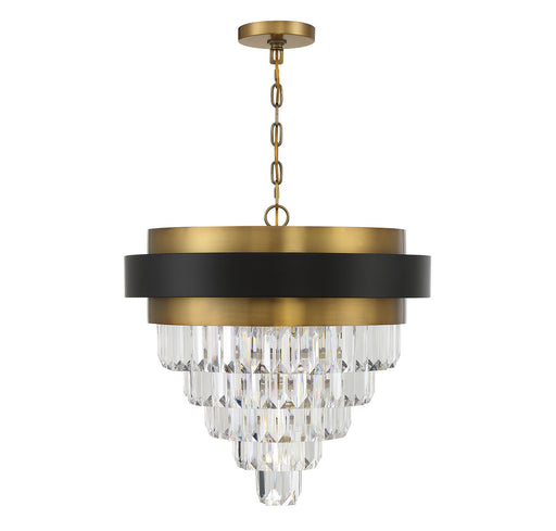 Savoy House 1-1669-4-143 Four Light Chandelier, Matte Black w/Warm Brass (2)