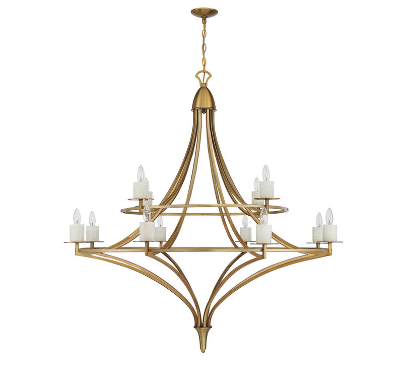 Savoy House 1-1672-12-322 12 Light Chandelier, Warm Brass (2)