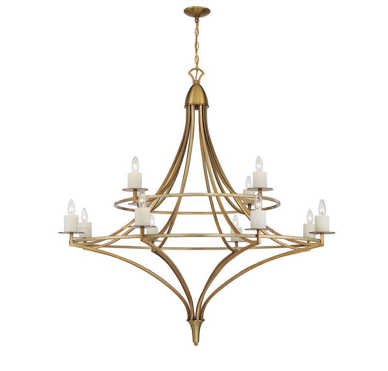 Savoy House 1-1672-12-322 12 Light Chandelier, Warm Brass (3)