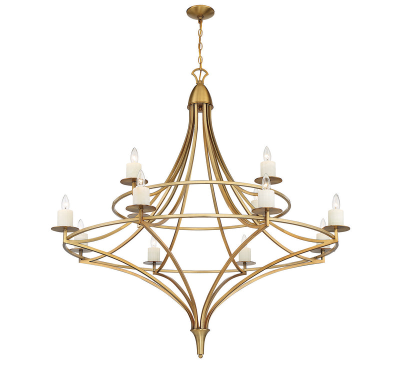 Savoy House 1-1672-12-322 12 Light Chandelier, Warm Brass (4)