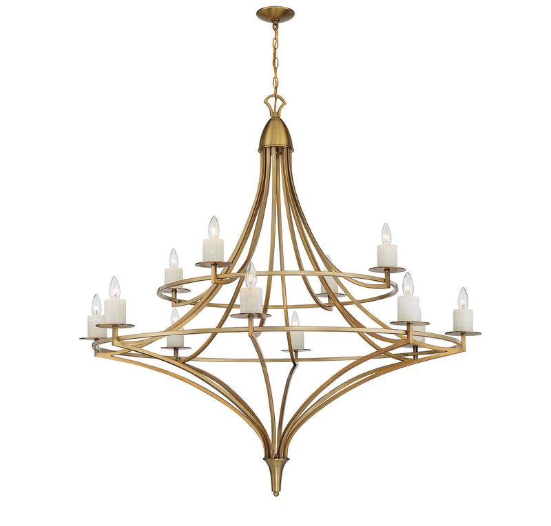 Savoy House 1-1672-12-322 12 Light Chandelier, Warm Brass (5)