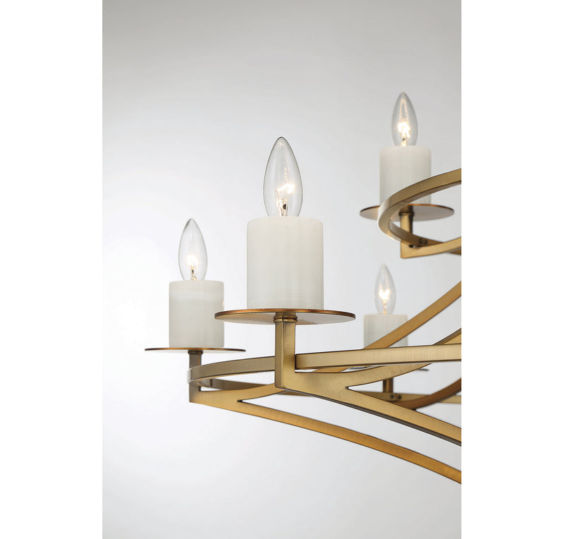 Savoy House 1-1672-12-322 12 Light Chandelier, Warm Brass (6)