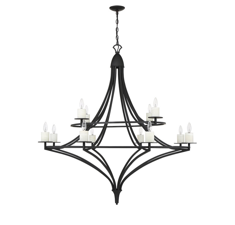 Savoy House 1-1672-12-89 12 Light Chandelier, Matte Black (2)