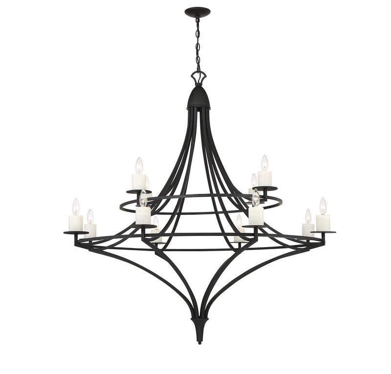Savoy House 1-1672-12-89 12 Light Chandelier, Matte Black (3)