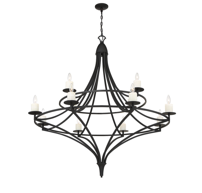 Savoy House 1-1672-12-89 12 Light Chandelier, Matte Black (4)