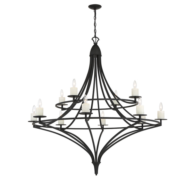 Savoy House 1-1672-12-89 12 Light Chandelier, Matte Black (5)