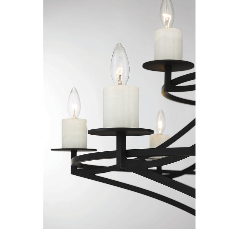 Savoy House 1-1672-12-89 12 Light Chandelier, Matte Black (6)