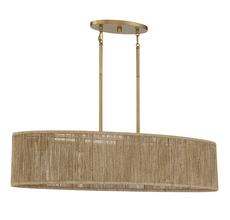 Savoy House 1-1738-5-320 Five Light Chandelier, Warm Brass/Rope (2)