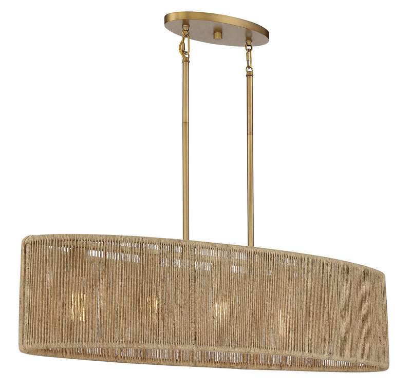 Savoy House 1-1738-5-320 Five Light Chandelier, Warm Brass/Rope (4)