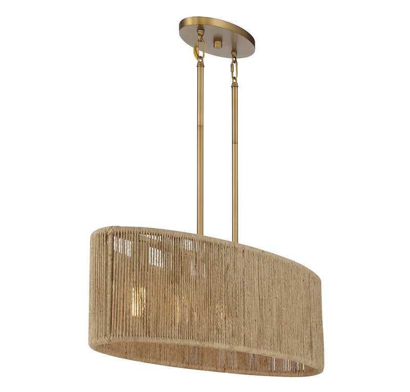 Savoy House 1-1738-5-320 Five Light Chandelier, Warm Brass/Rope (5)
