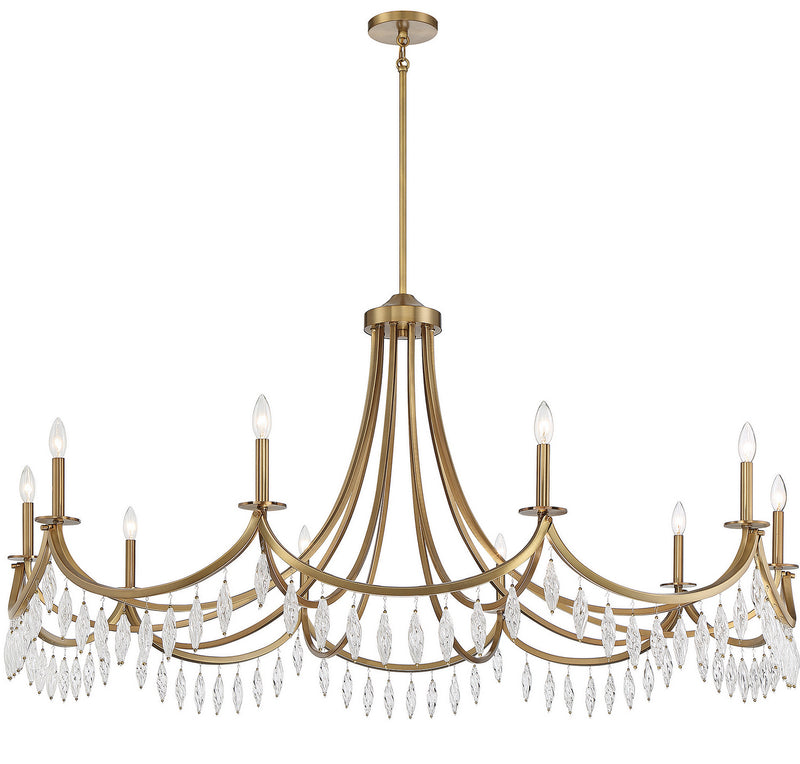 Savoy House 1-1805-10-322 Ten Light Chandelier, Warm Brass (3)