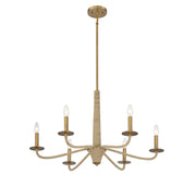Savoy House 1-1824-6-320 Six Light Chandelier, Warm Brass/Rope (4)