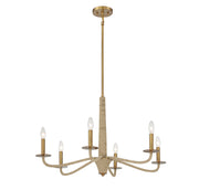 Savoy House 1-1824-6-320 Six Light Chandelier, Warm Brass/Rope (5)