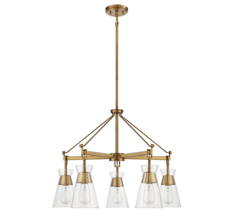 Savoy House 1-1832-5-322 Five Light Chandelier, Warm Brass (2)