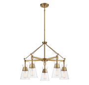 Savoy House 1-1832-5-322 Five Light Chandelier, Warm Brass (3)